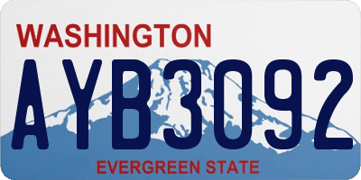 WA license plate AYB3092