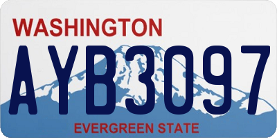 WA license plate AYB3097