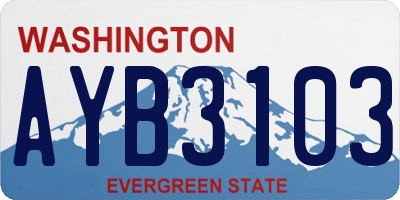 WA license plate AYB3103