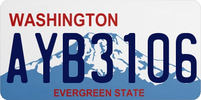 WA license plate AYB3106
