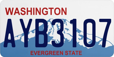 WA license plate AYB3107