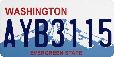 WA license plate AYB3115