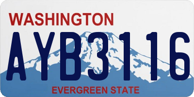 WA license plate AYB3116