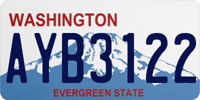 WA license plate AYB3122
