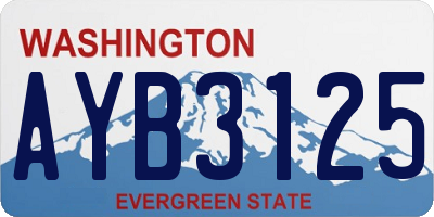 WA license plate AYB3125