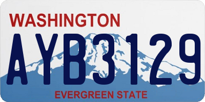 WA license plate AYB3129