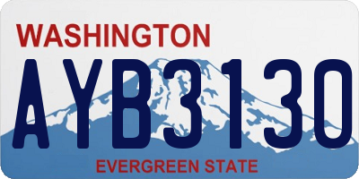 WA license plate AYB3130