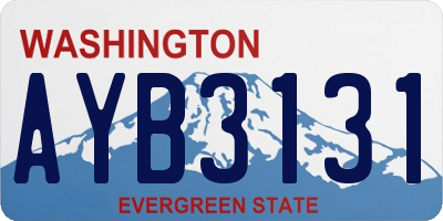 WA license plate AYB3131