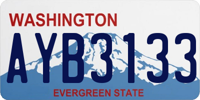 WA license plate AYB3133
