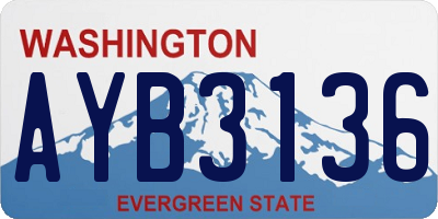 WA license plate AYB3136