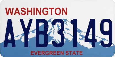 WA license plate AYB3149