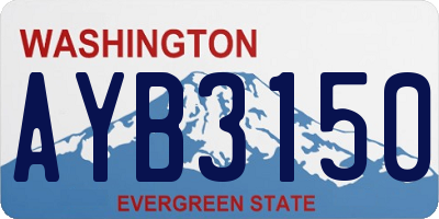 WA license plate AYB3150
