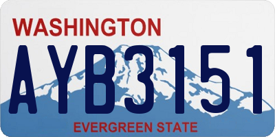 WA license plate AYB3151