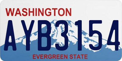 WA license plate AYB3154
