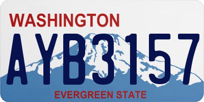 WA license plate AYB3157