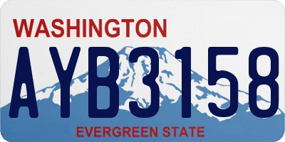 WA license plate AYB3158