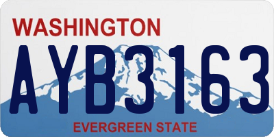 WA license plate AYB3163