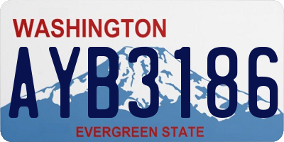 WA license plate AYB3186