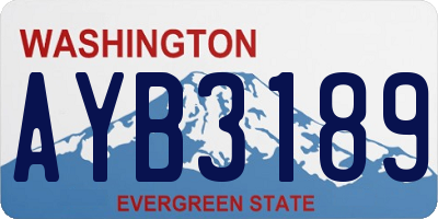 WA license plate AYB3189