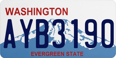WA license plate AYB3190