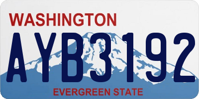 WA license plate AYB3192