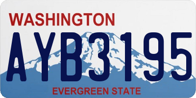 WA license plate AYB3195