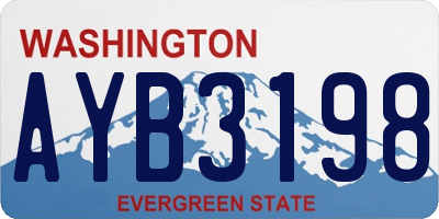 WA license plate AYB3198