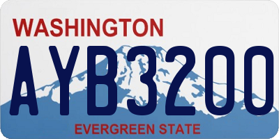 WA license plate AYB3200