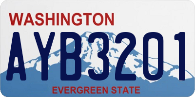 WA license plate AYB3201