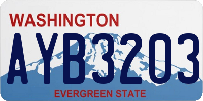 WA license plate AYB3203
