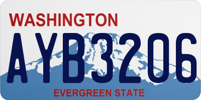 WA license plate AYB3206