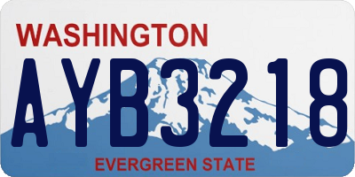 WA license plate AYB3218