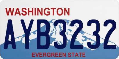 WA license plate AYB3232