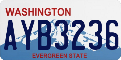 WA license plate AYB3236