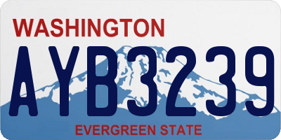 WA license plate AYB3239