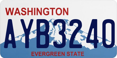 WA license plate AYB3240