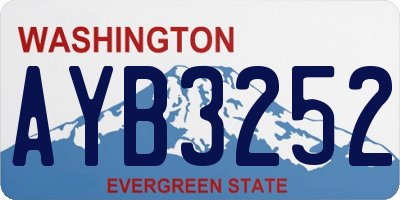 WA license plate AYB3252