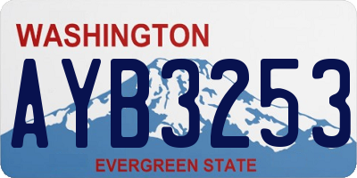 WA license plate AYB3253