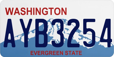 WA license plate AYB3254