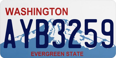 WA license plate AYB3259