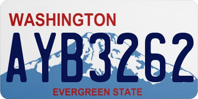 WA license plate AYB3262
