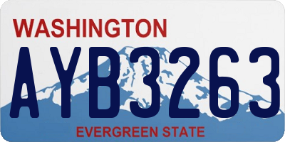 WA license plate AYB3263