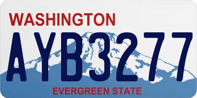 WA license plate AYB3277