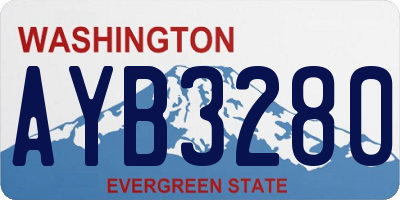 WA license plate AYB3280