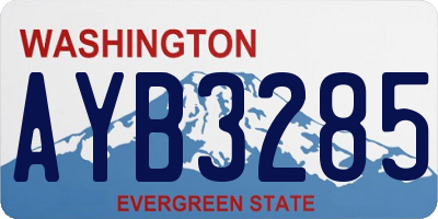 WA license plate AYB3285