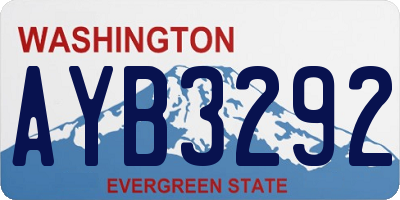 WA license plate AYB3292