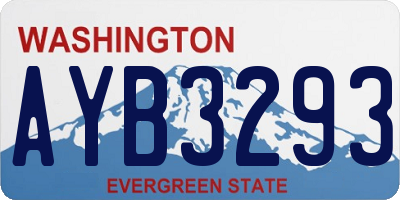 WA license plate AYB3293