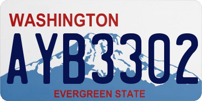 WA license plate AYB3302