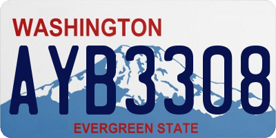 WA license plate AYB3308