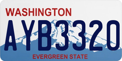 WA license plate AYB3320
